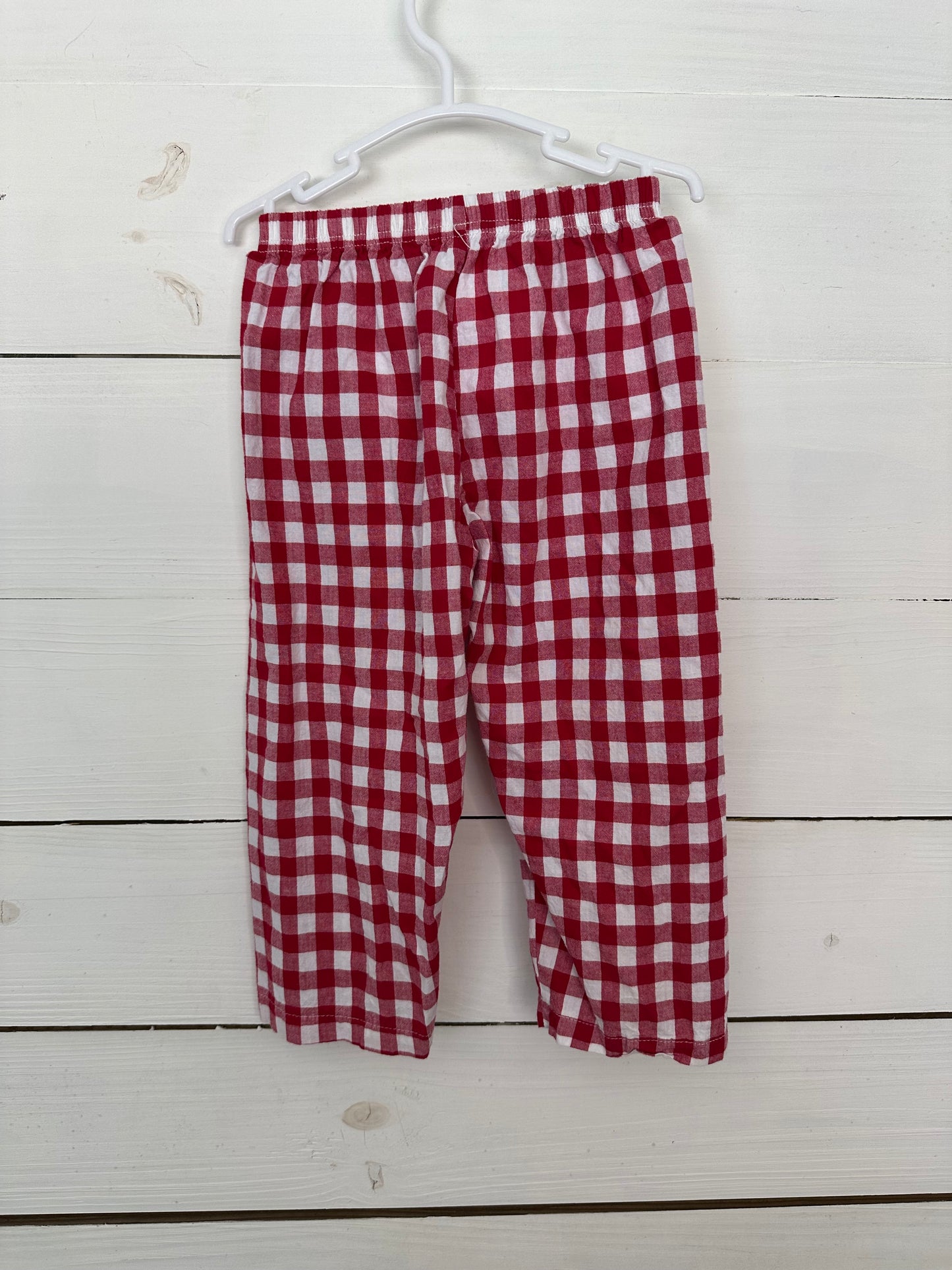 2T Pull On Red Gingham Pants