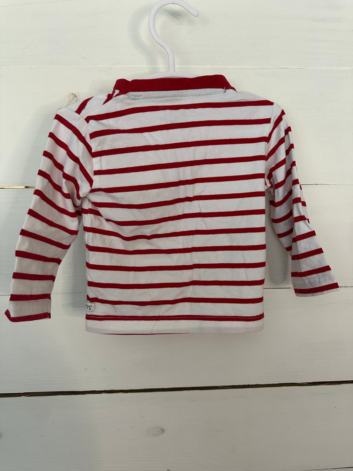 6-12M - Rugged Butts Striped Christmas Button Shirt