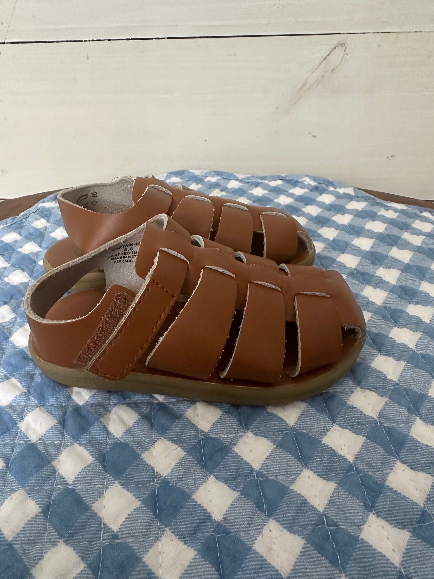 Footmates Closed Toe Brown Leather Captain Sandals