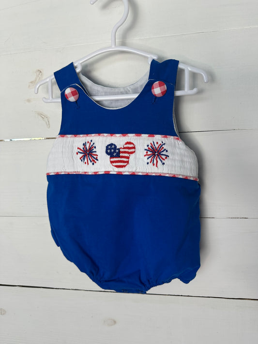 3M - MK Clothing Designs Smocked Patriotic Mickey Mouse Bubble