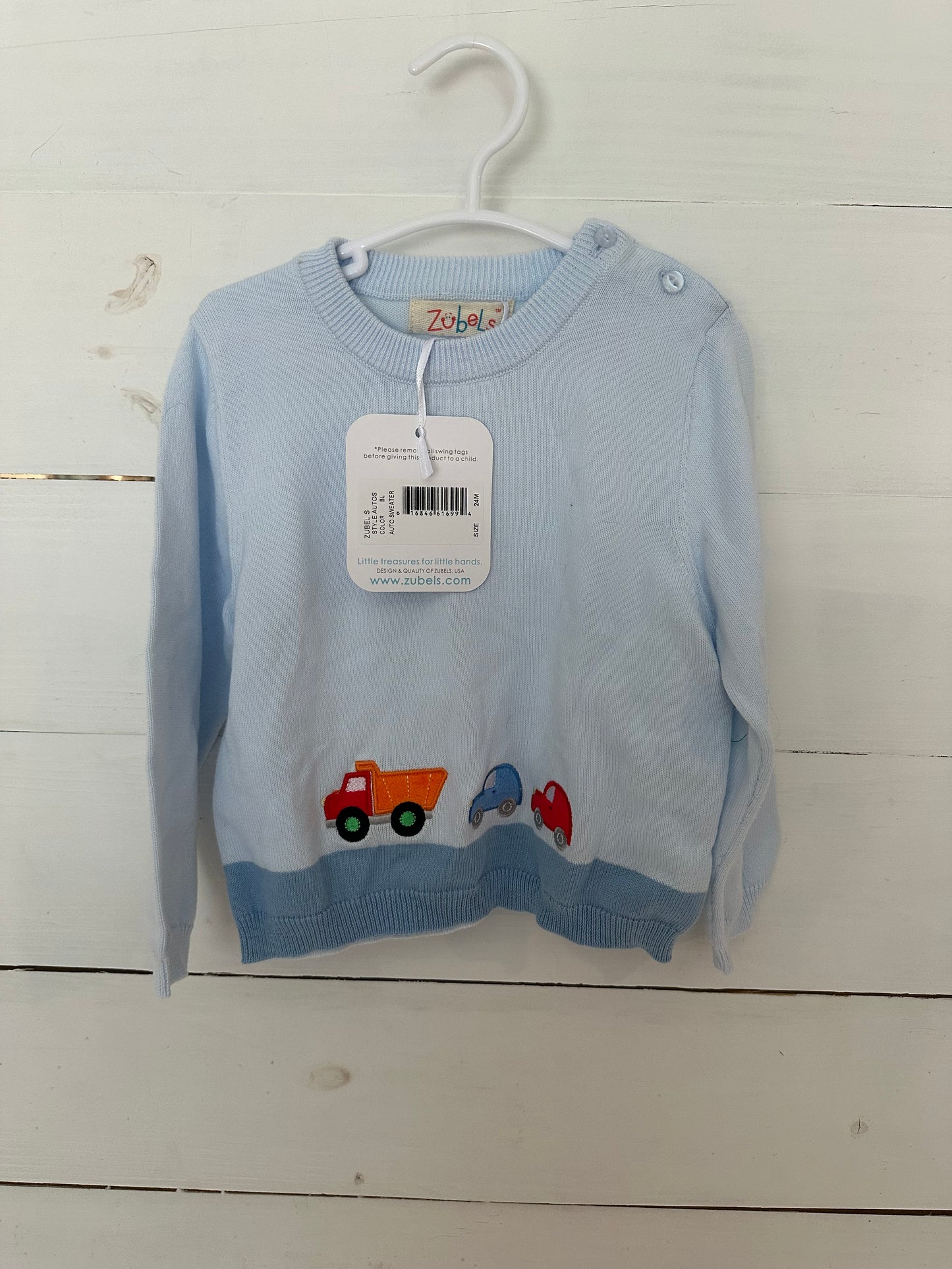 24M - Zubels Baby Blue Car Sweater - New with tags