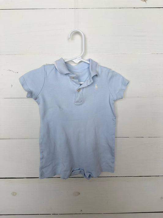 Ralph Lauren Baby Blue Collared Romper