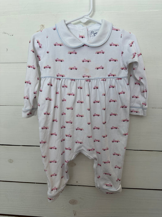 Pippa Firetruck Romper with Peter Pant Collar