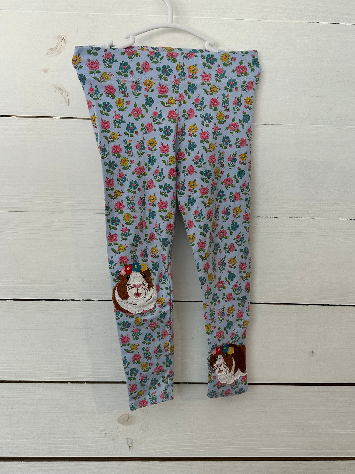 3-4T - Boden Floral Leggings with Guniea Pig Applique
