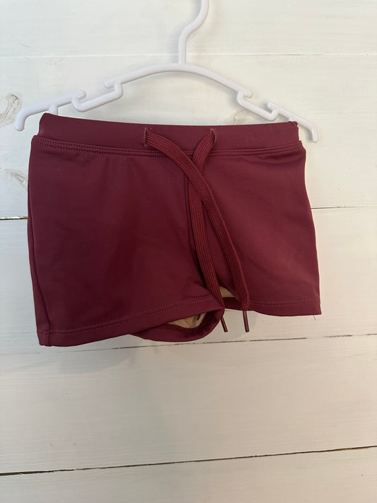 18-24M  - Kortni Jeane Burgandy   Swim Trunks - Euro Short Style