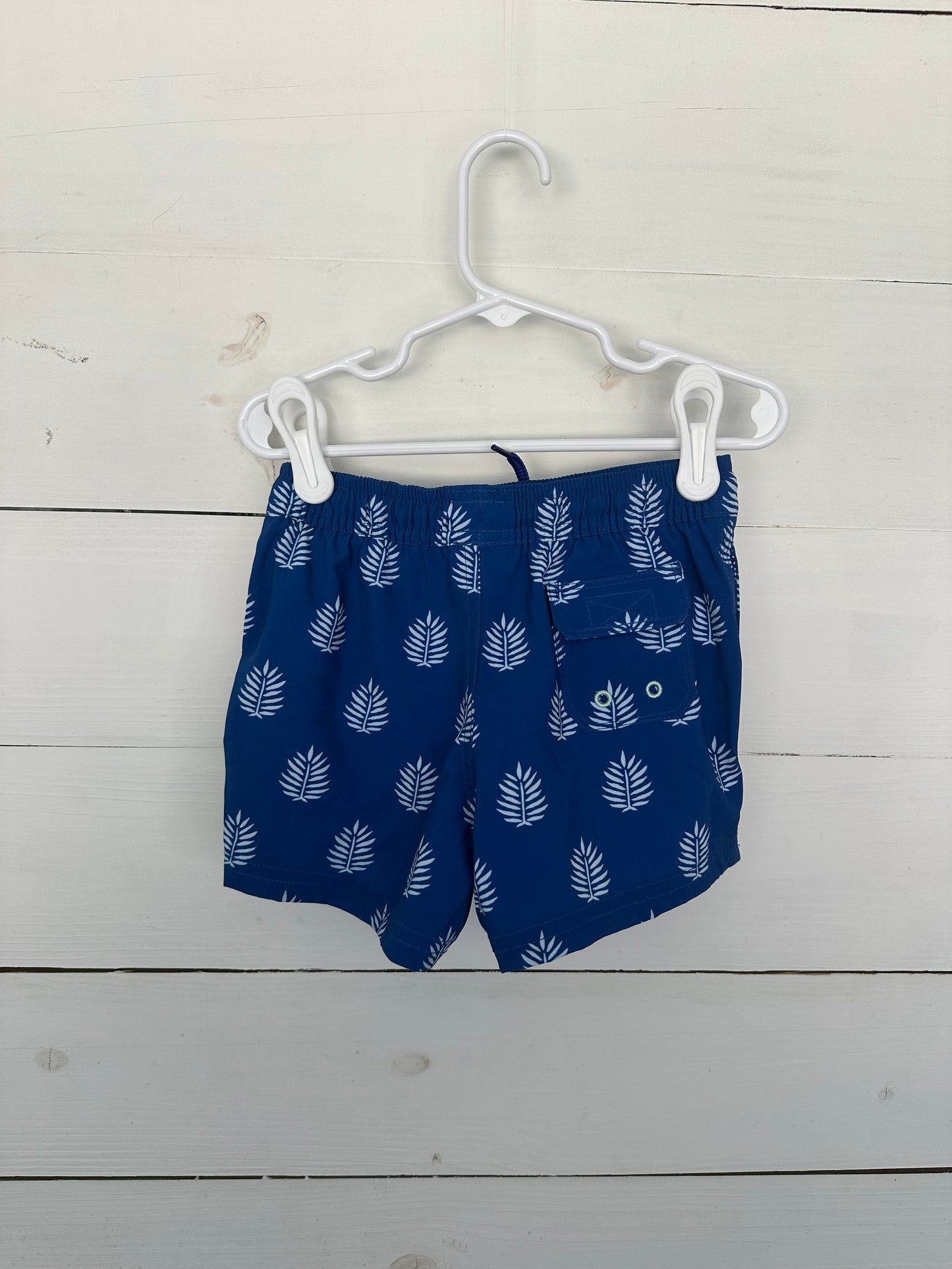 18/24M Vineyard Vines Navy with White Palm Swim Trunks