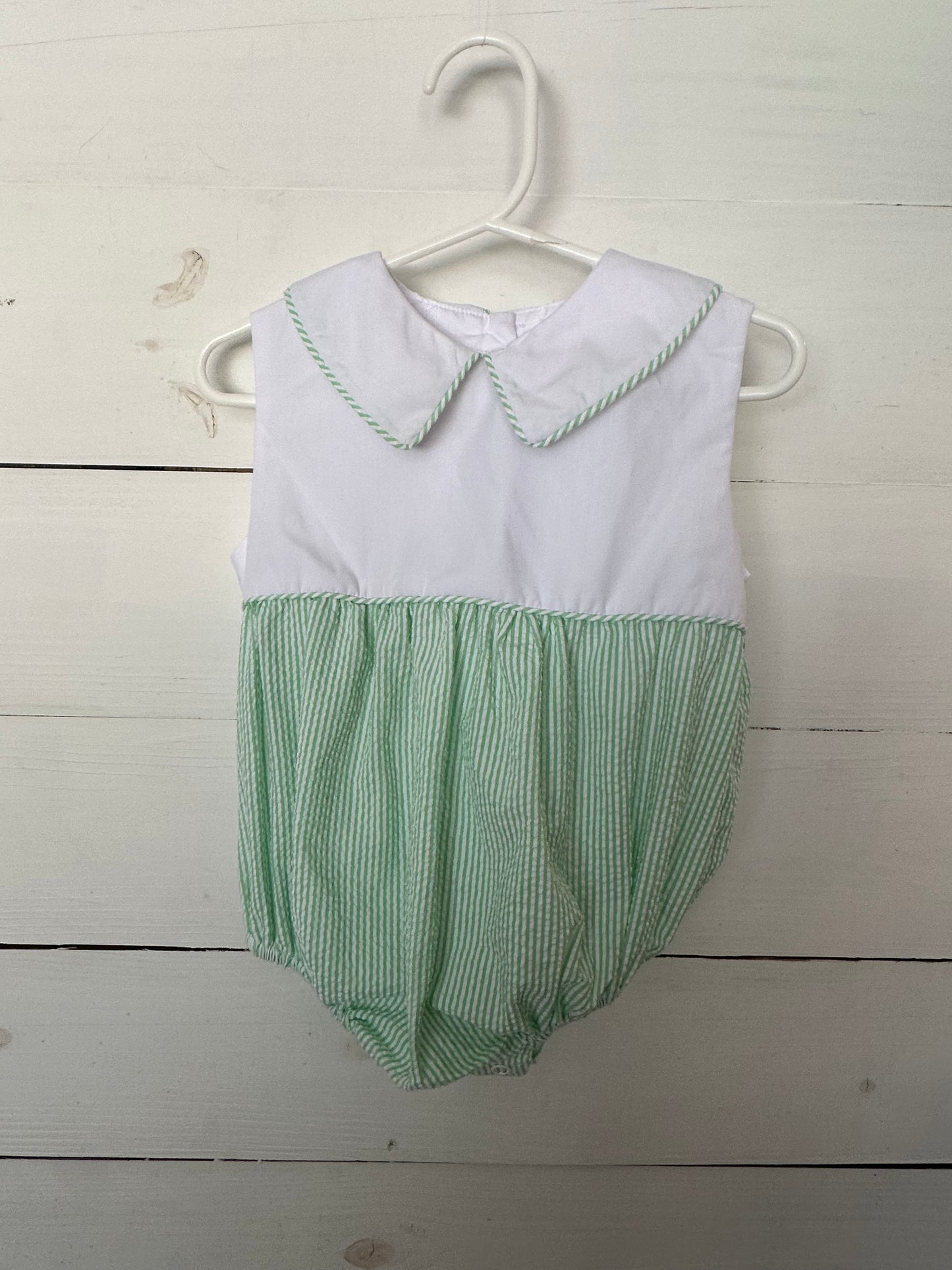 18/24M - TBBC Sleeveless Bradford Bubble - Green Seersucker
