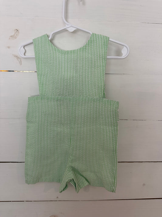 3-6M,6-12M,12-18,& 2T Lil Cactus Green Seer Sucker Boys Machine Smocked Easter Bunny Jon Jons - New with tags