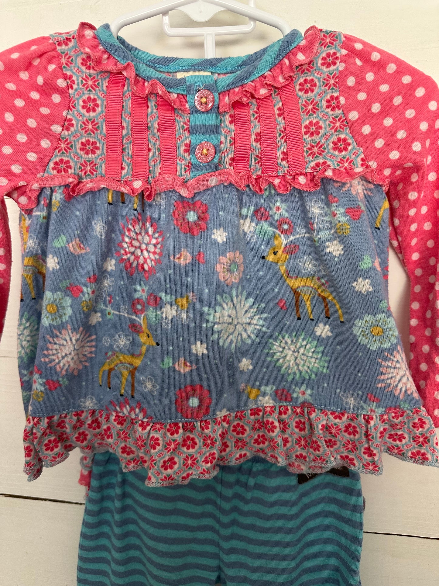 Matilda Jane Blue and Pink Ruffles, Flowers, & Reindeers