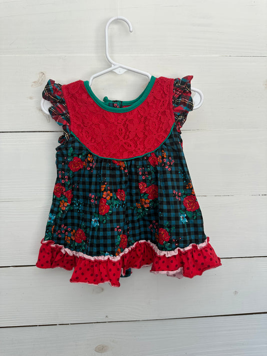 2T - Matilda Jane Green, Red, and Plaid Dress