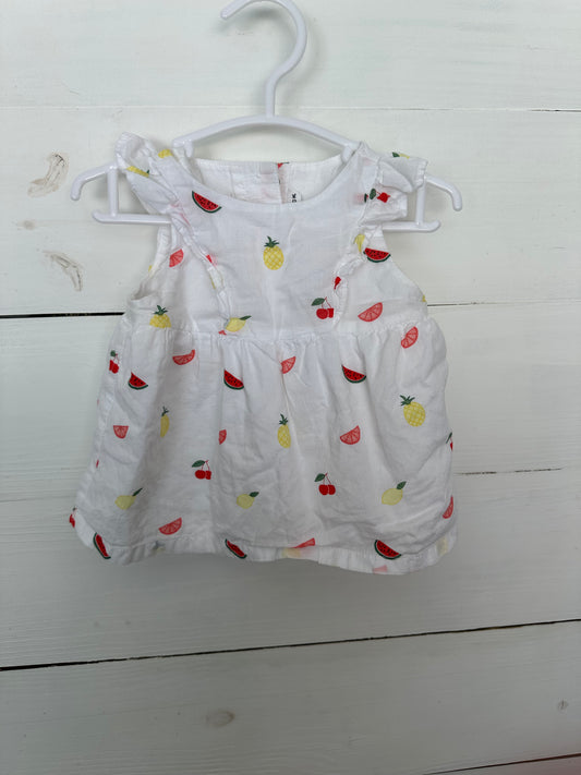3/6M - Janie & Jack White Blouse with Fruit