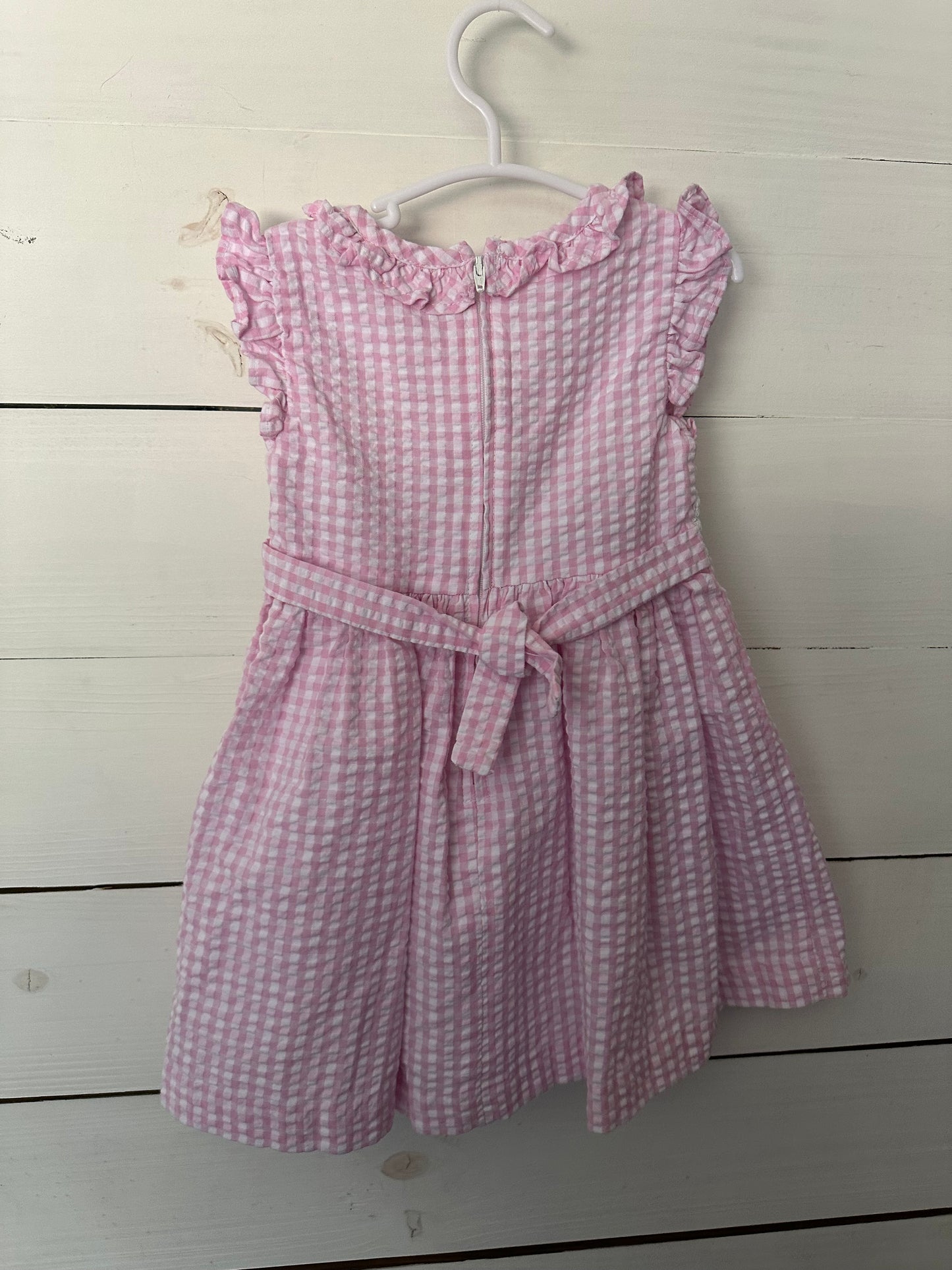24M - Bonnie Jean Pink Gingham Machine Smocked Dress
