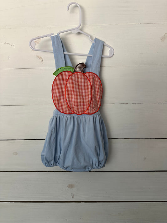 Smocking Dog Boutique: Blue suit with orange pumpkin