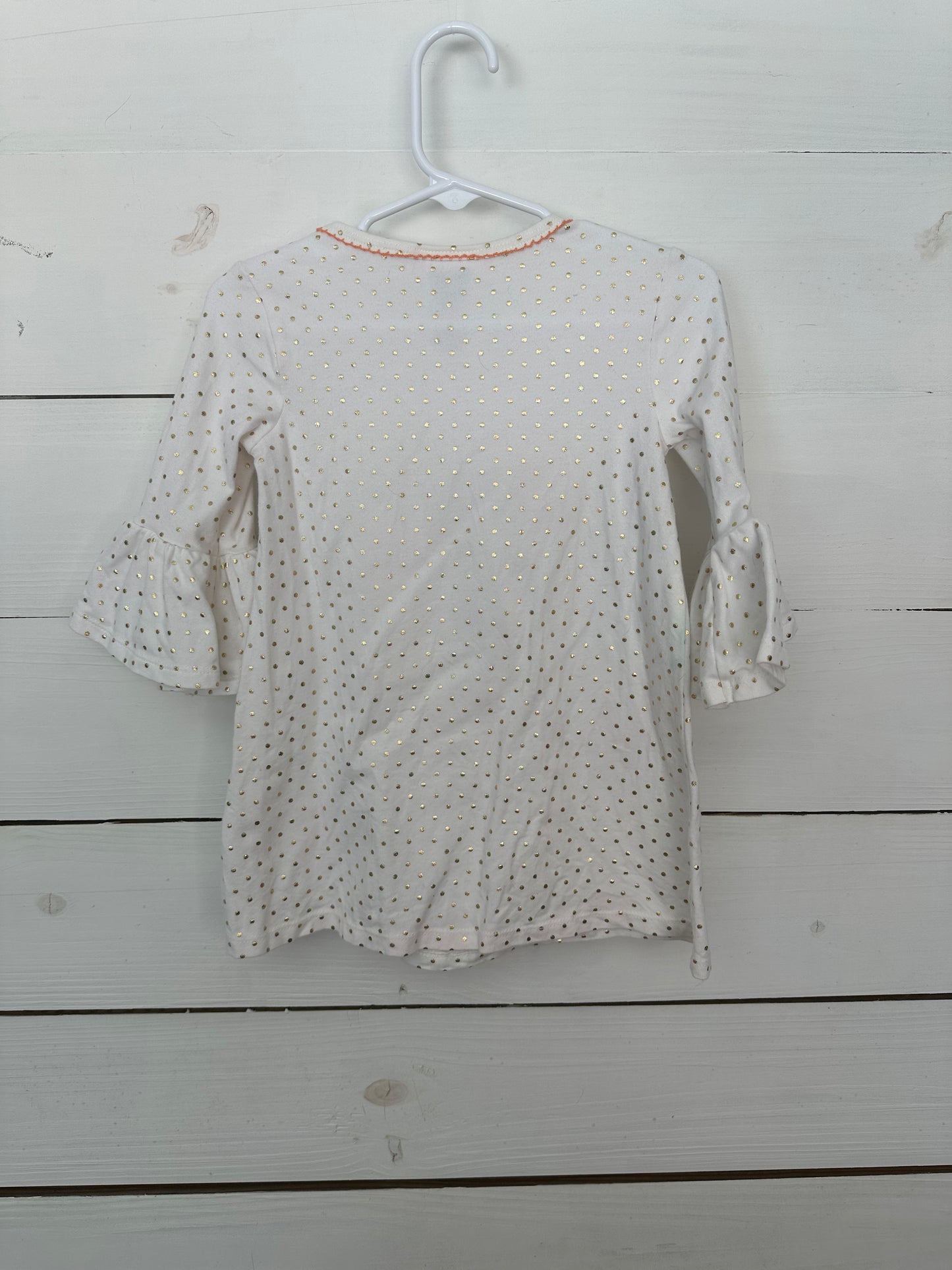 3t - Bonnie Jean - Pumpkin Shirt with Gold Polka Dots