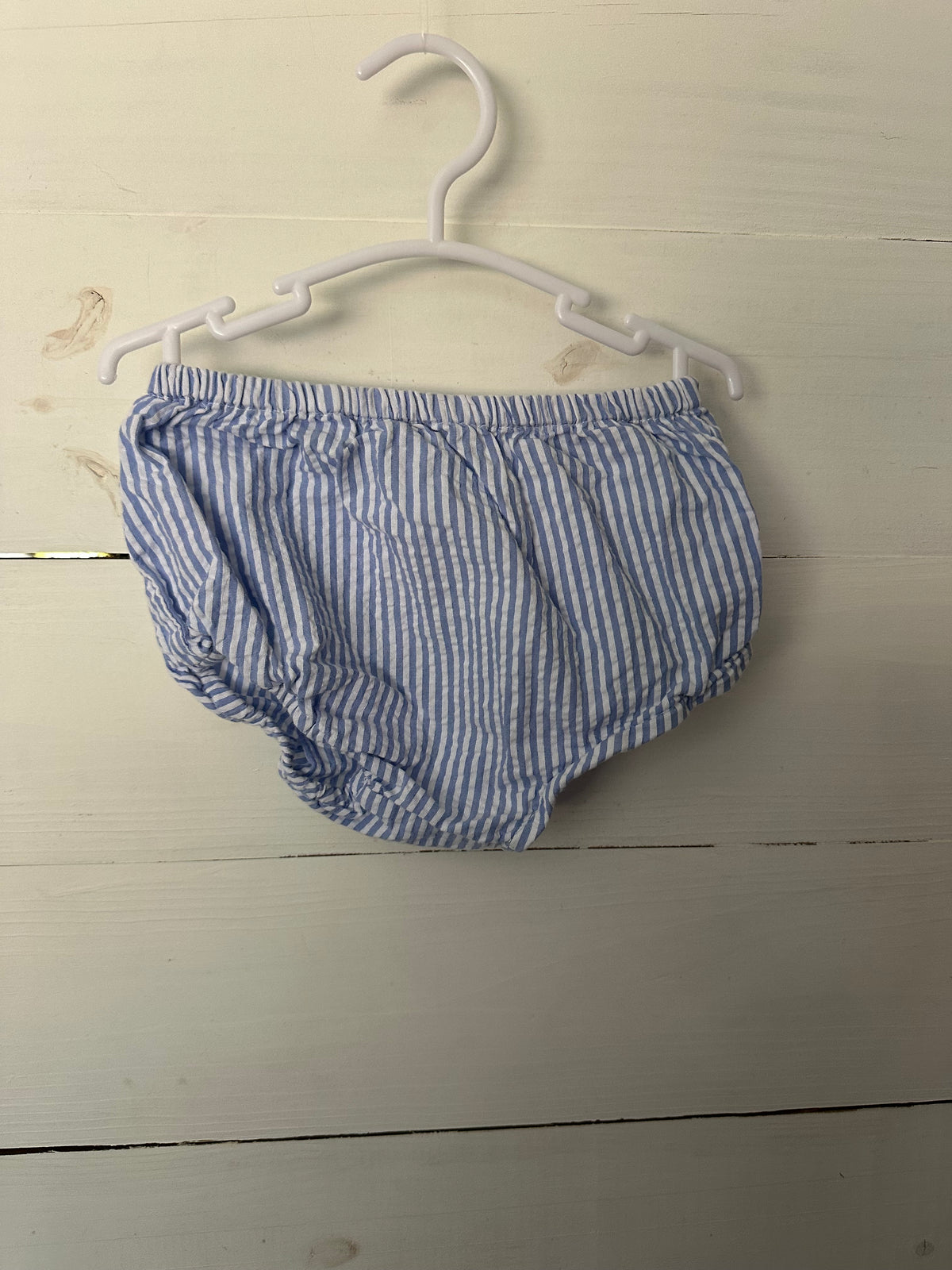 24M - Edgehill Collection Blue Seersucker Dress with Matching Bloomers