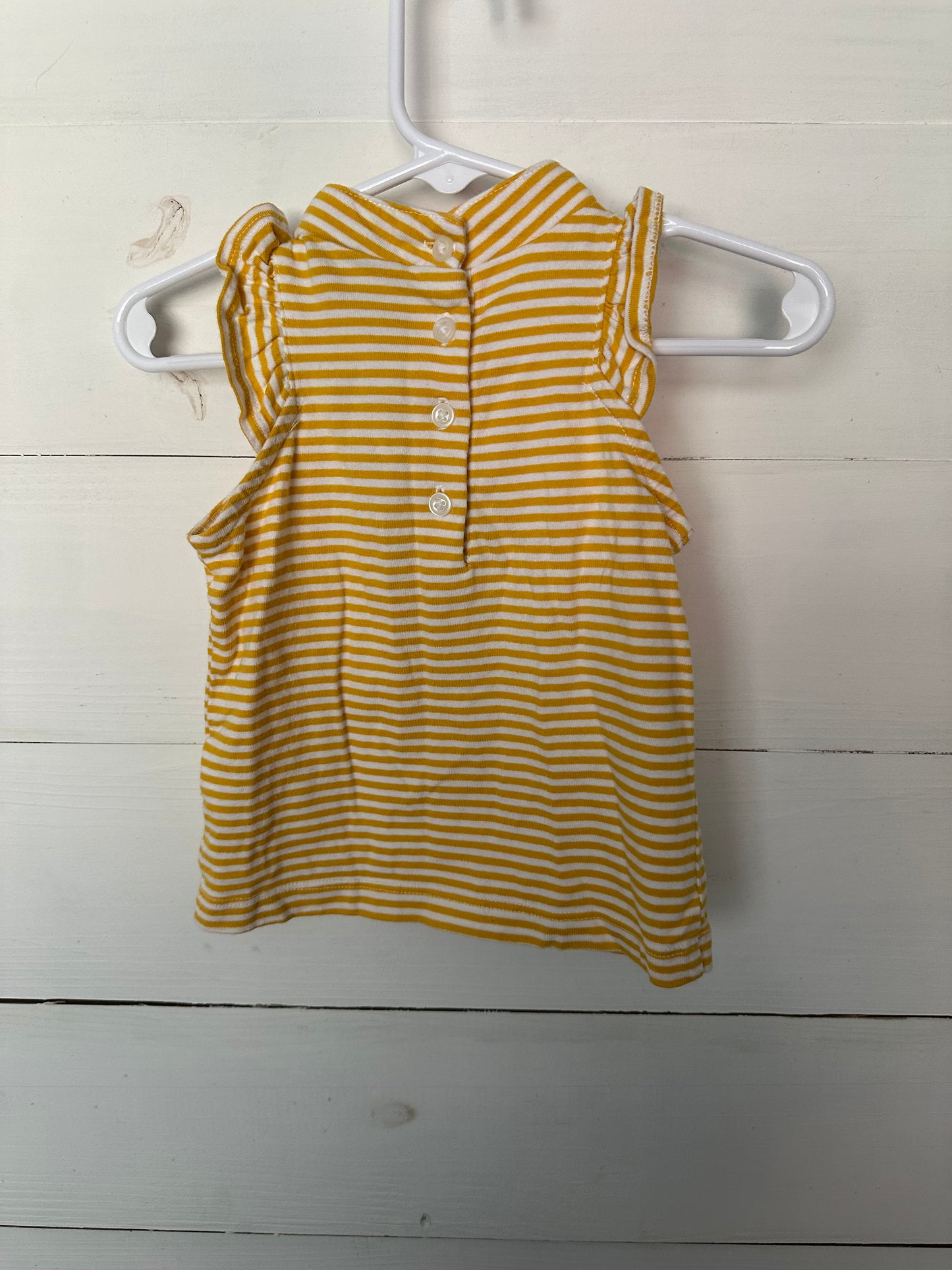 Janie & Jack Mustard Yellow Ruffle and Bow Short Sleeve Shirt