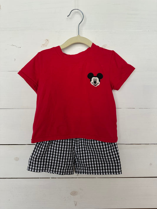 Saving Grace Smocks Mickey Mouse Shirt & Shorts Set