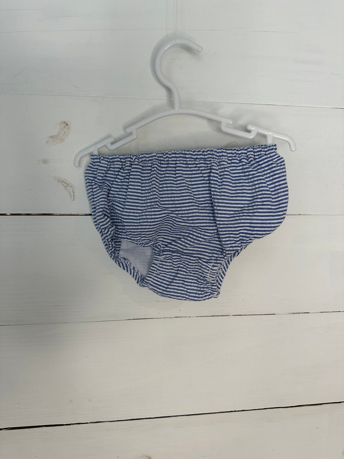 0-6M - Blue Seersucker Bloomers