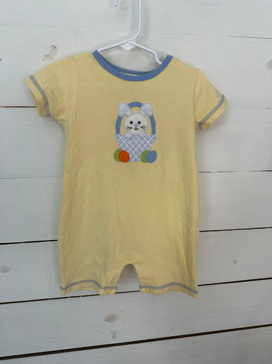 18M - Baby Luigi Yellow Romper with Appliqued Bunny