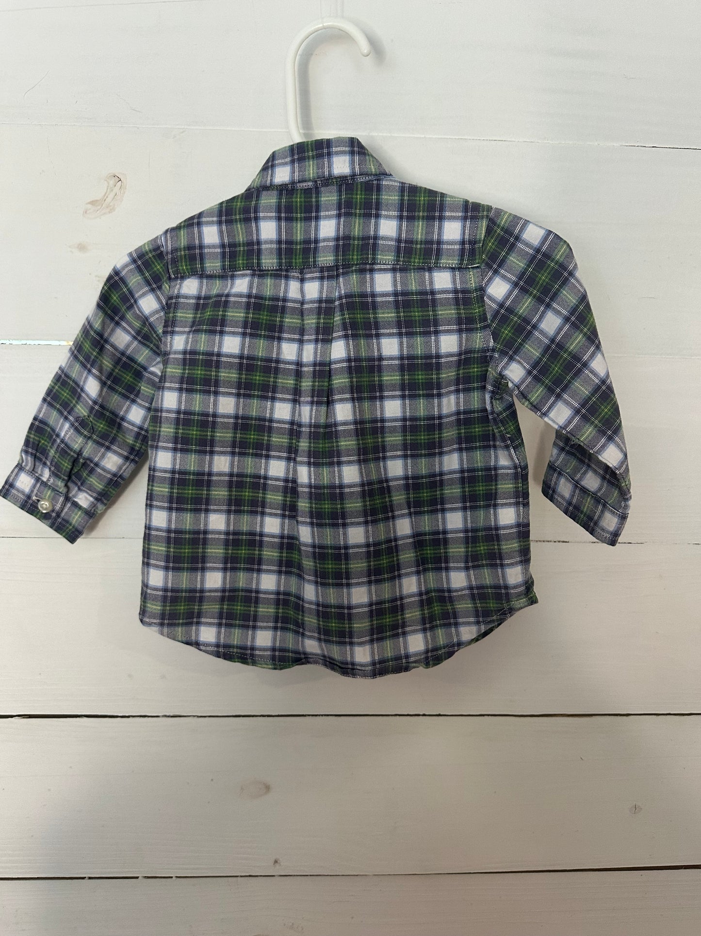 6m - Ralph Lauren Green & Navy Button Up