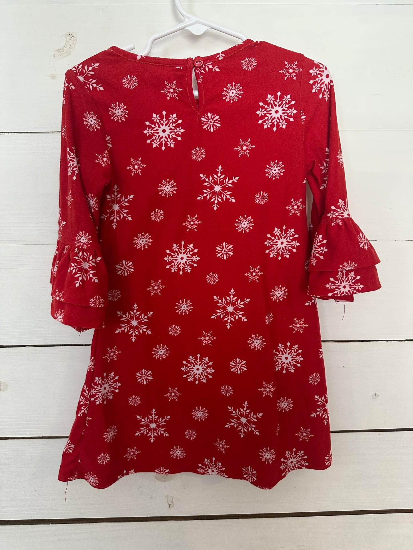 4T Rare Editions Red Dress with White Snowflakes