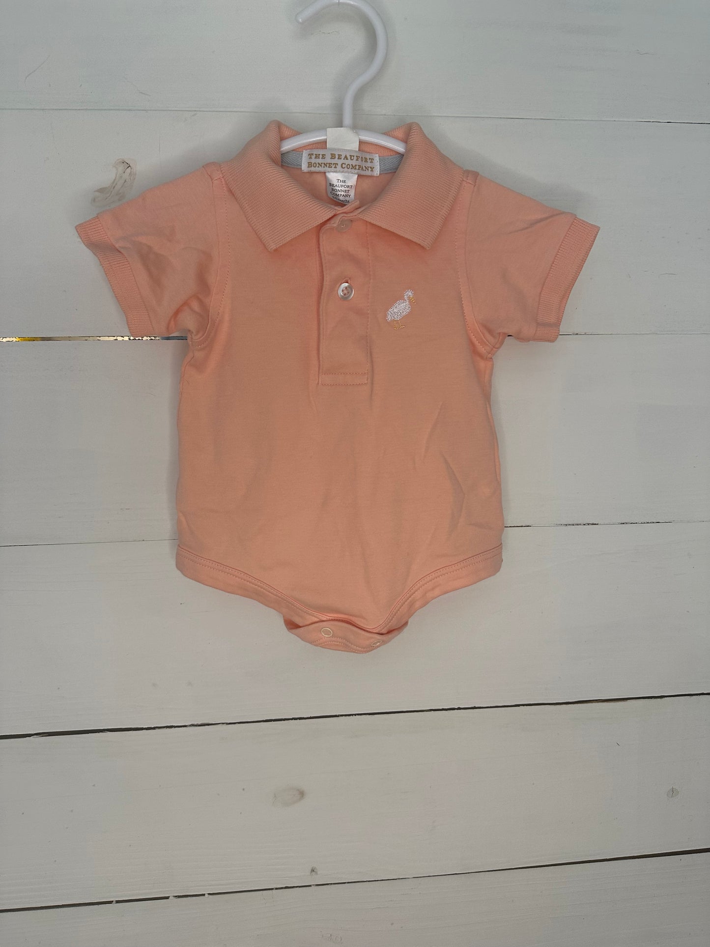 0-6M - TBBC Coral Polo Onesie