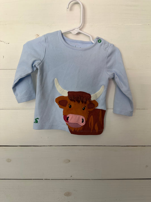 Joules Long Sleeve Highland Cow Shirt