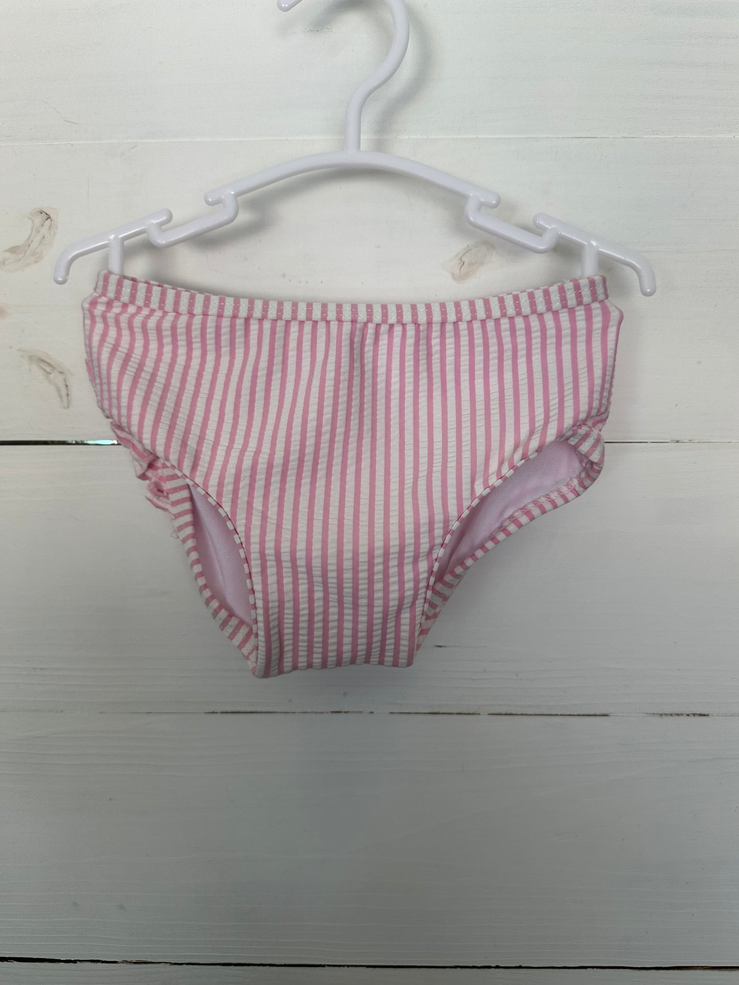 12-18m - Pink Seersucker Long sleeve 2 Piece Swim Suit