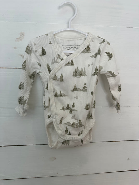 6-12M - MakeMake Organics - Ribbed Pine Tree Onesie