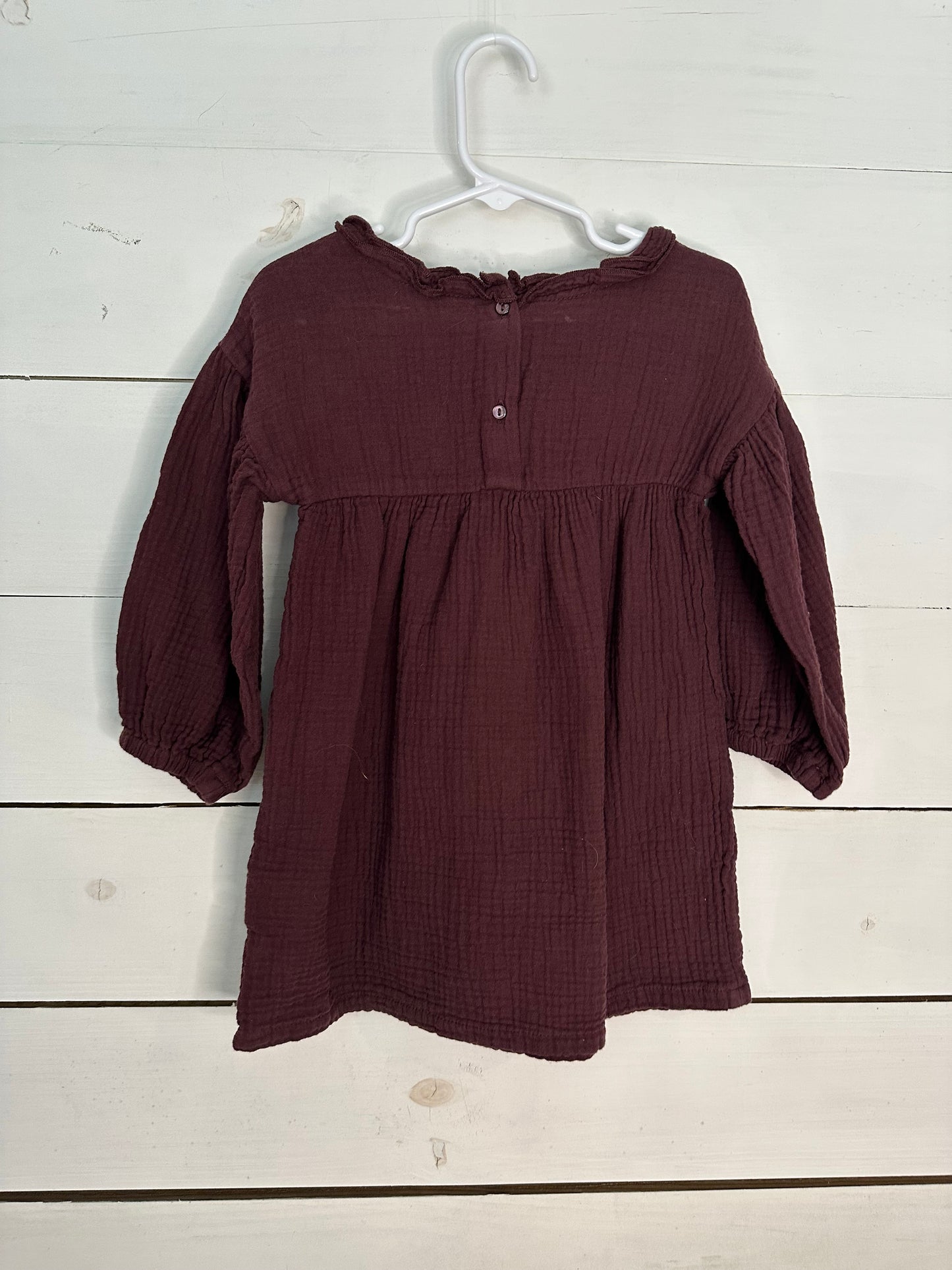 3T - Burgandy Muslin Dress H&M