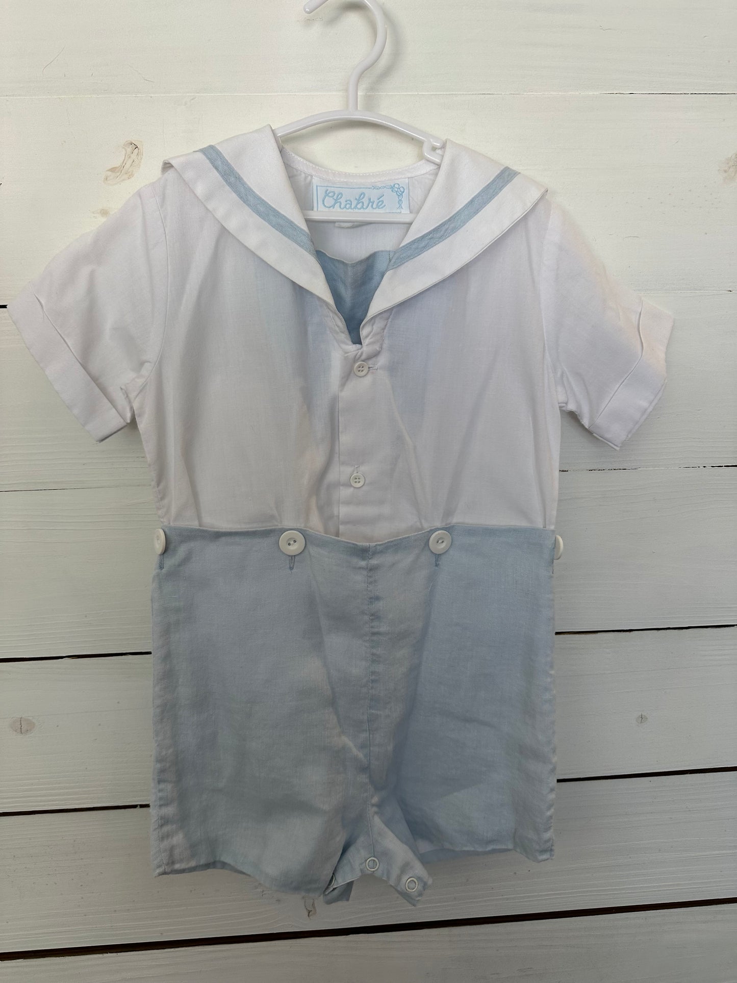 4T - Chabre - Baby Blue and White Bobby Suit