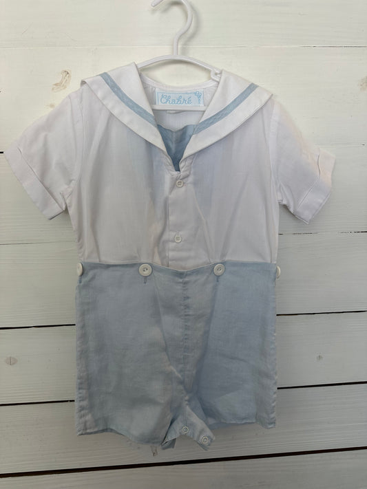 4T - Chabre - Baby Blue and White Bobby Suit