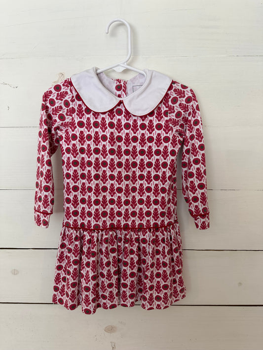 Lila & Hayes Pima Cotton Pink Ikat Dress with Pleated Hem