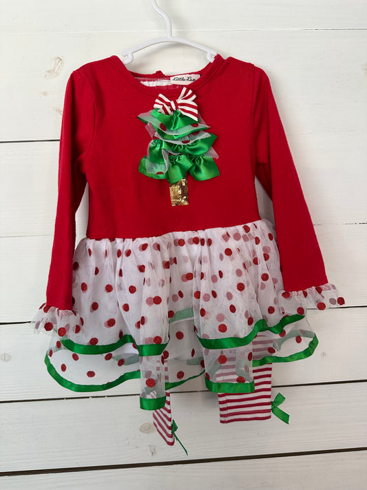 4T - Little Lass Christmas 2 Piece Outfit