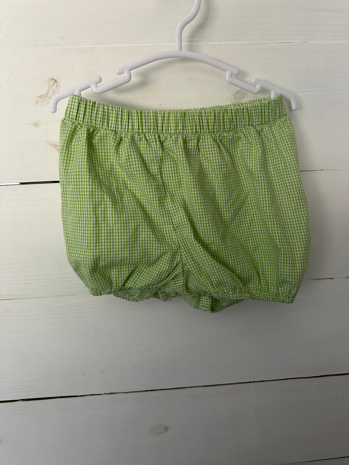 24M - Buttercups Boutique Green Ginham Bishop Dress with Smocked Sailboats with Matching Bloomers