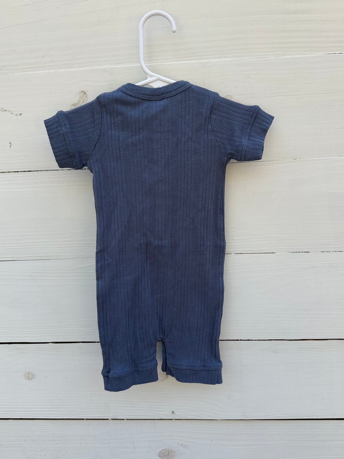 3/6M - Kate Quin NWT  Blue Ribbed Romper