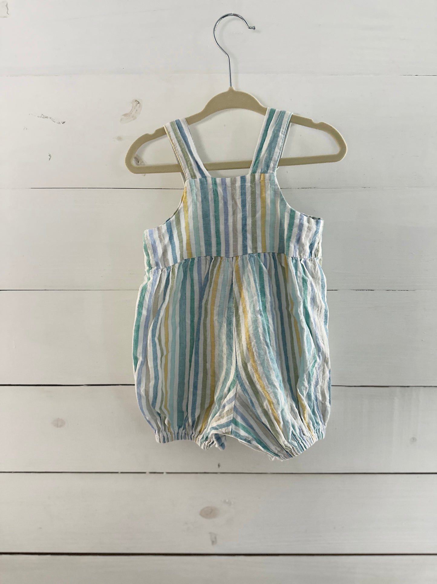 Hannah Kate Linen Striped Romper