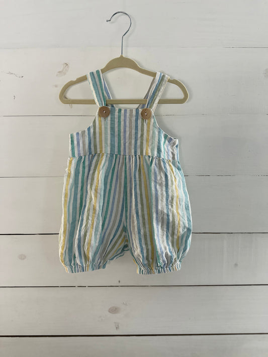 Hannah Kate Linen Striped Romper